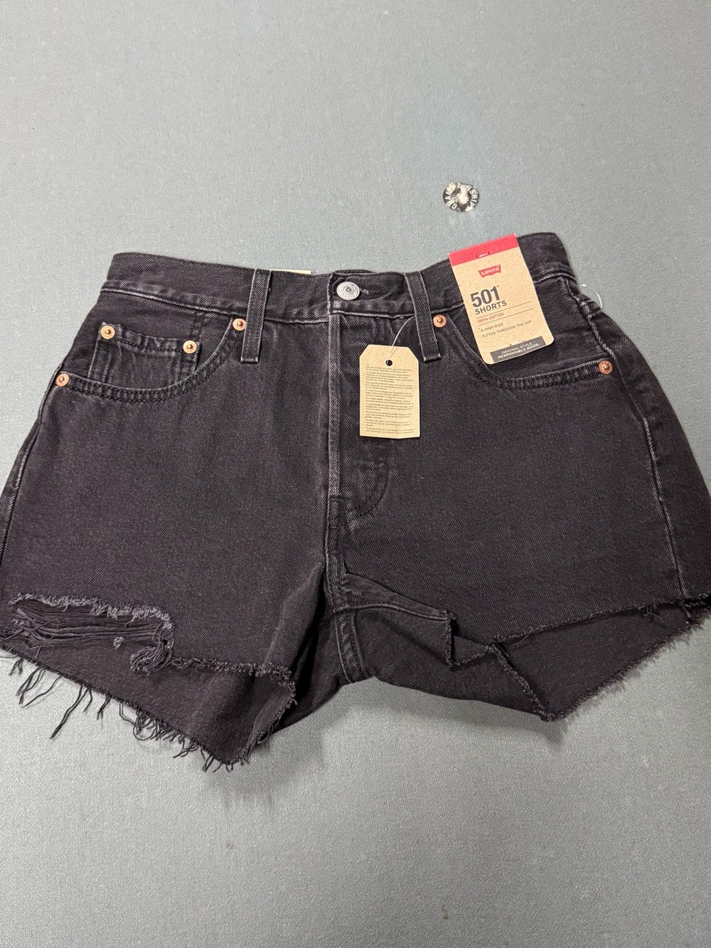 Levi's Black 501 Cutoff Denim Shorts